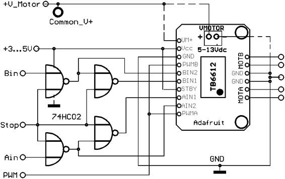 schematic motor drive with TB6612