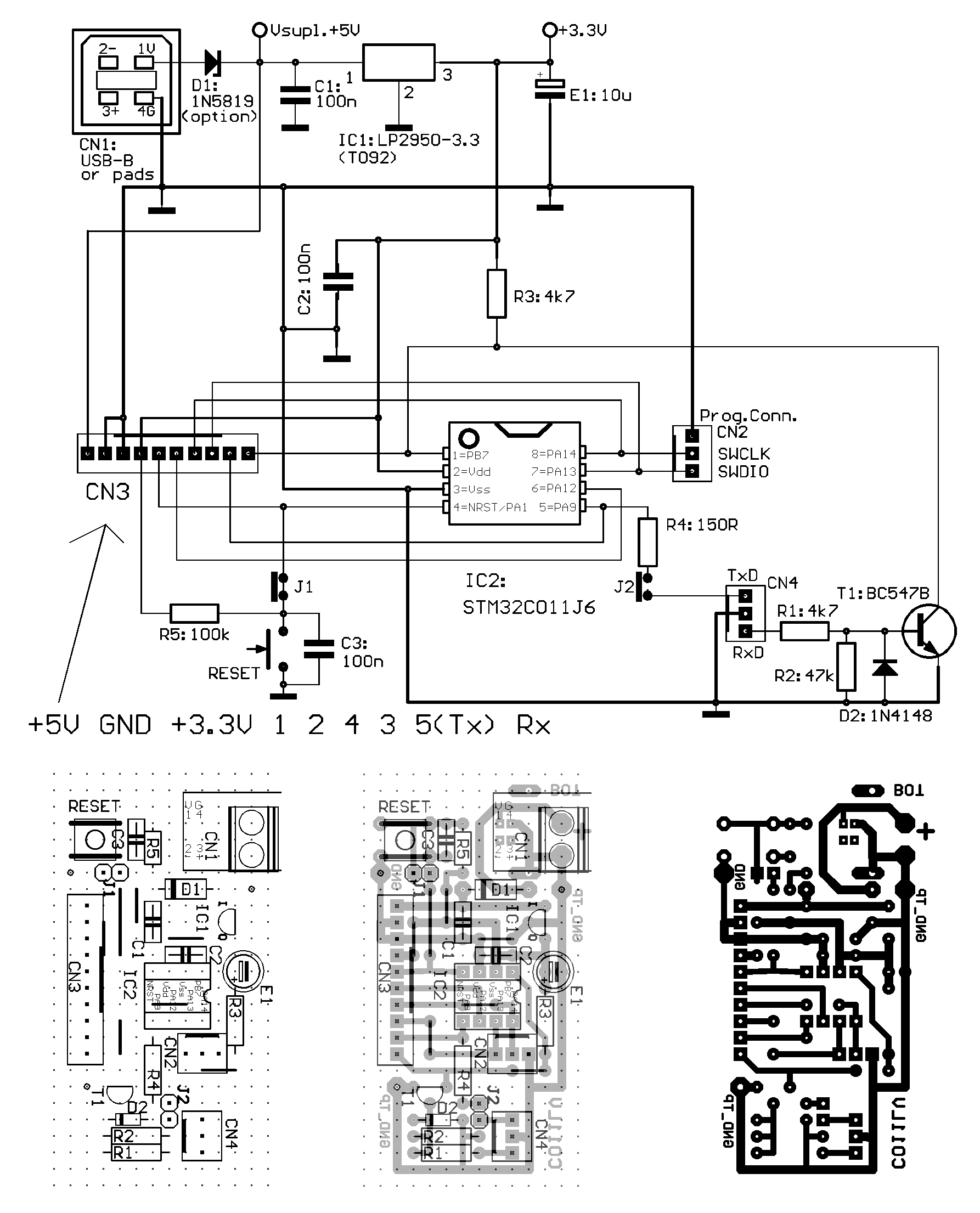 STM32C011 Schematic and PCB layout