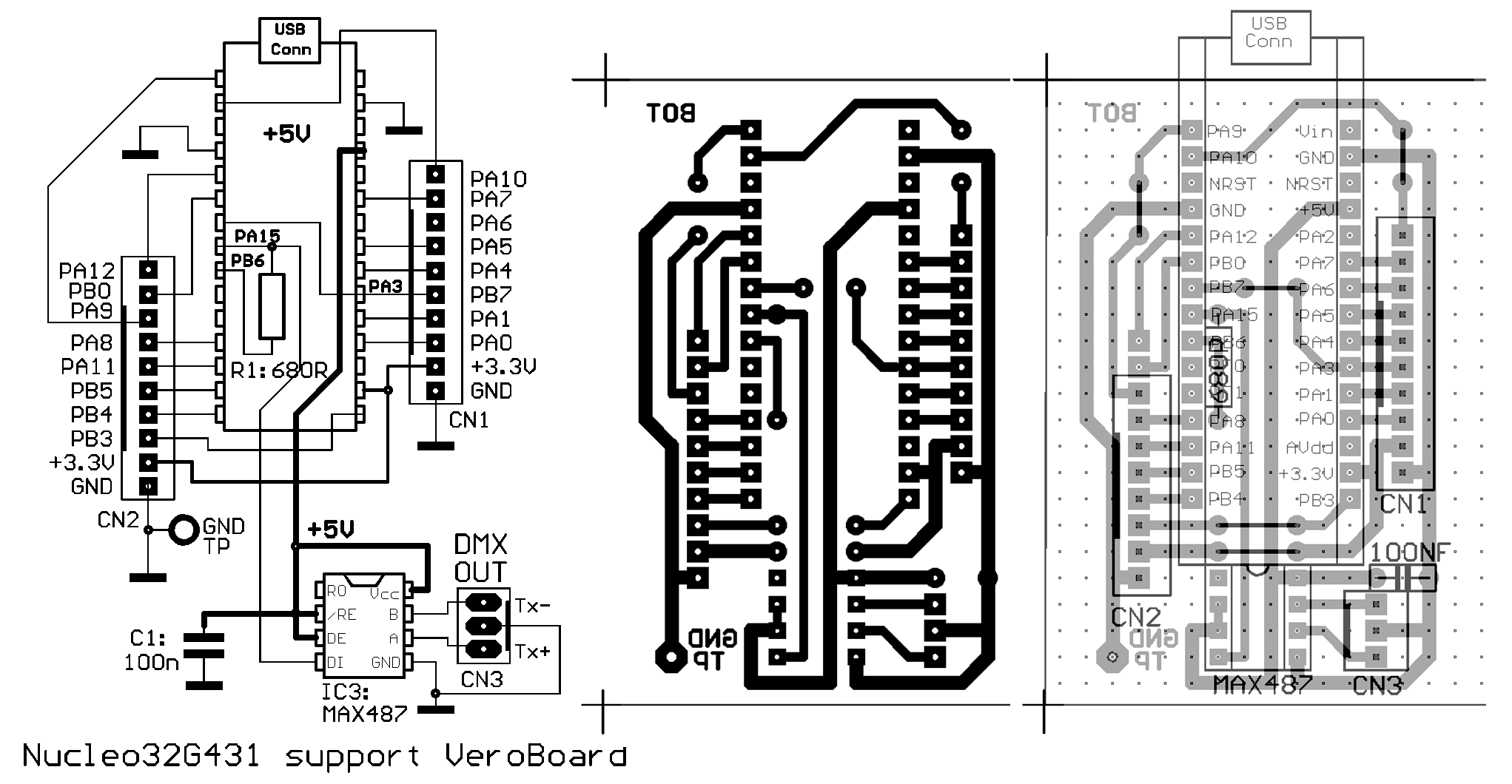 G431 Nucleo schematic and PCB