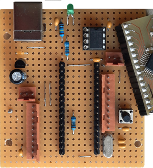 assembled USB/DMX PCB